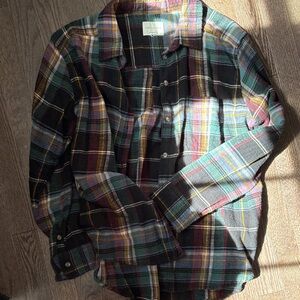 American Eagle Outfitters Women's Plaid Button Down Shirt - Multicolor